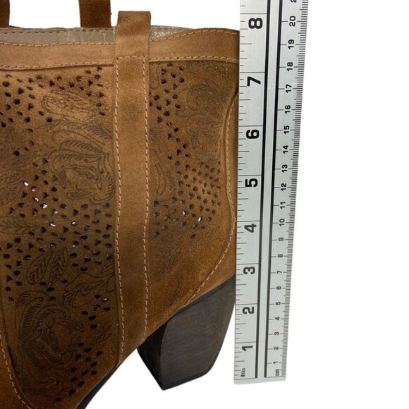 Esdra Leather Cut Out Heeled Ankle Booties Size 39 or US Size 10 Brazili Boho - Picture 8 of 11